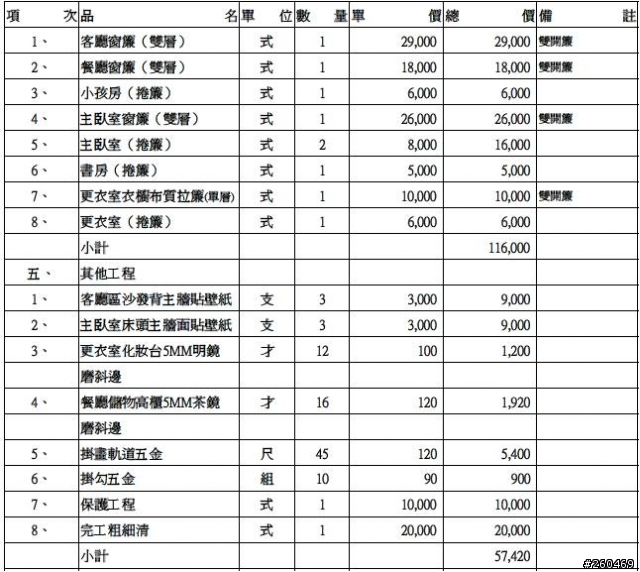剛買的室內30坪裝潢估價書 ,還請各位高手幫忙檢視哪邊需要修正
