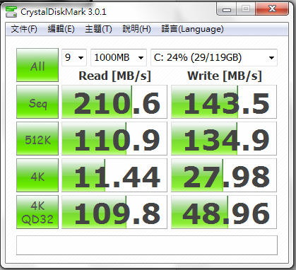 SATAII 老電腦測試 OCZ Octane 128G