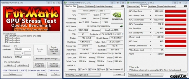 記憶體加量不加價!! Lantic GTX550Ti 1GB GDDR5測試!!