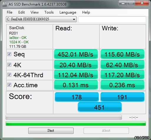 Sandisk SSD 120GB 系統碟使用測試與開機速度