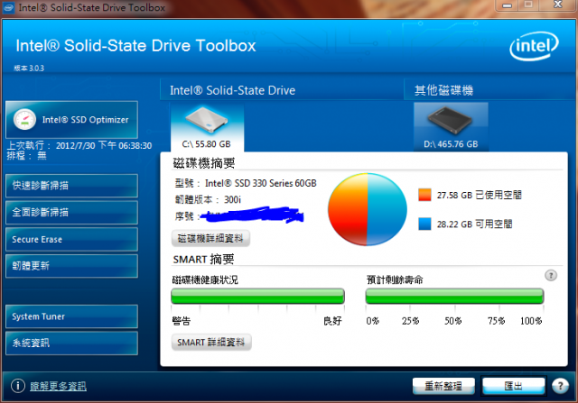 剛買的intel330 這樣正常嗎??
