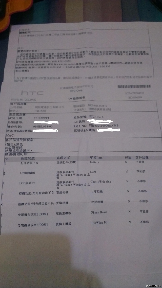 悲劇了!!ONE X掉進滾燙油鍋= ="手機回來了(補上手機現狀照片)