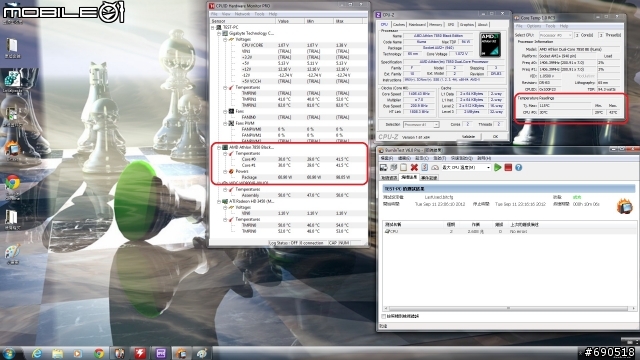 無聊 清清我的cpu 散熱器 換換各廠牌風扇 三洋 酷媽 保銳 AC XG .....參考看看數字 -特映無風扇燒機