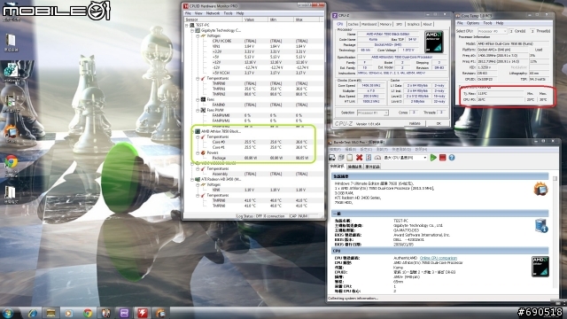 無聊 清清我的cpu 散熱器 換換各廠牌風扇 三洋 酷媽 保銳 AC XG .....參考看看數字 -特映無風扇燒機