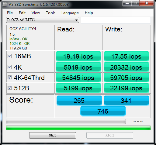 不同控制器之間的特性比較 OCZ Agility 4 128GB與Intel 330系列 120GB