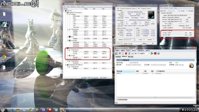 無聊 清清我的cpu 散熱器 換換各廠牌風扇 三洋 酷媽 保銳 AC XG .....參考看看數字 -特映無風扇燒機
