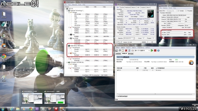 無聊 清清我的cpu 散熱器 換換各廠牌風扇 三洋 酷媽 保銳 AC XG .....參考看看數字 -特映無風扇燒機
