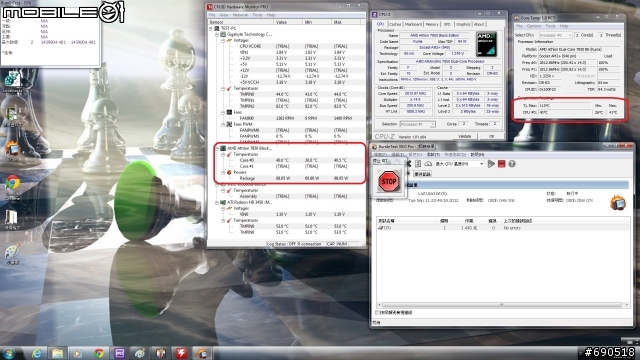 無聊 清清我的cpu 散熱器 換換各廠牌風扇 三洋 酷媽 保銳 AC XG .....參考看看數字 -特映無風扇燒機