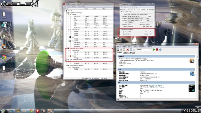 無聊 清清我的cpu 散熱器 換換各廠牌風扇 三洋 酷媽 保銳 AC XG .....參考看看數字 -特映無風扇燒機