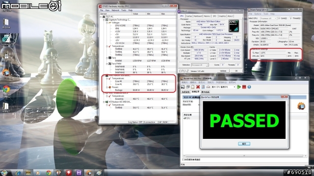 無聊 清清我的cpu 散熱器 換換各廠牌風扇 三洋 酷媽 保銳 AC XG .....參考看看數字 -特映無風扇燒機