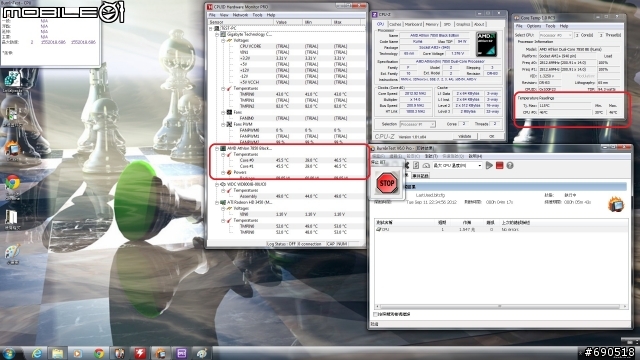無聊 清清我的cpu 散熱器 換換各廠牌風扇 三洋 酷媽 保銳 AC XG .....參考看看數字 -特映無風扇燒機