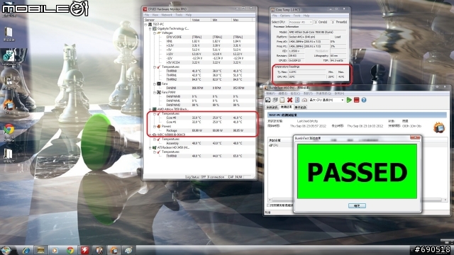 無聊 清清我的cpu 散熱器 換換各廠牌風扇 三洋 酷媽 保銳 AC XG .....參考看看數字 -特映無風扇燒機