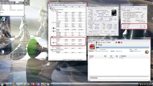 無聊 清清我的cpu 散熱器 換換各廠牌風扇 三洋 酷媽 保銳 AC XG .....參考看看數字 -特映無風扇燒機