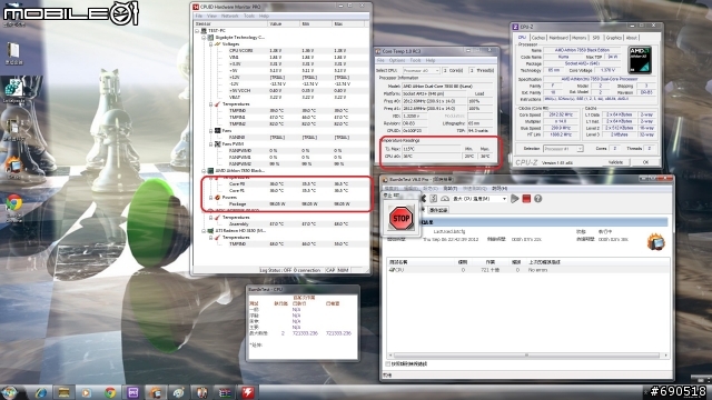 無聊 清清我的cpu 散熱器 換換各廠牌風扇 三洋 酷媽 保銳 AC XG .....參考看看數字 -特映無風扇燒機