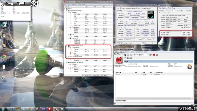 無聊 清清我的cpu 散熱器 換換各廠牌風扇 三洋 酷媽 保銳 AC XG .....參考看看數字 -特映無風扇燒機