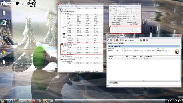 無聊 清清我的cpu 散熱器 換換各廠牌風扇 三洋 酷媽 保銳 AC XG .....參考看看數字 -特映無風扇燒機