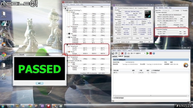 無聊 清清我的cpu 散熱器 換換各廠牌風扇 三洋 酷媽 保銳 AC XG .....參考看看數字 -特映無風扇燒機
