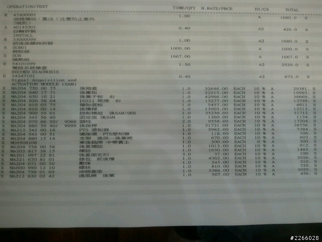 車快修好了 附上報價單 請車神幫我看看還有少修什麼嗎