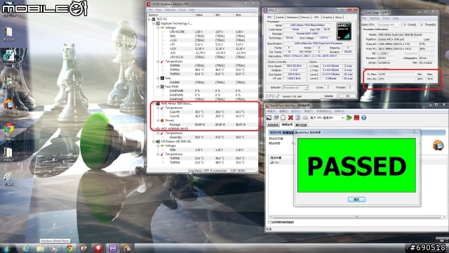 無聊 清清我的cpu 散熱器 換換各廠牌風扇 三洋 酷媽 保銳 AC XG .....參考看看數字 -特映無風扇燒機