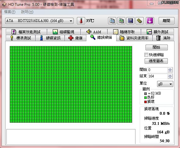 報廢品Hitachi 164.4G簡測