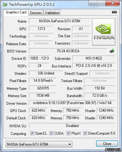 GT660 換GTX670M測試報告