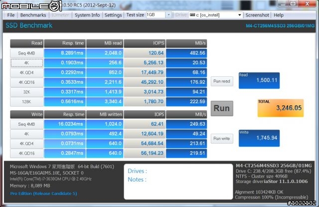 Micron Crucial m4 SSD 256GB mSATA VS MSI GE60