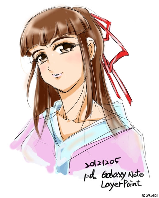 Galaxy note + layerpaint (目前能畫的手機也只有note吧)