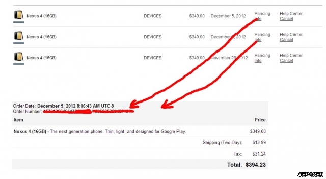 分享昨晚訂Google Nexus 4 出現烏龍訂單,他們系統一定有問題。