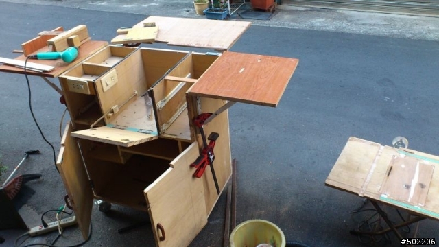 個人簡易工程-第23~2篇-多功能 收納型 組合式 鋸台 (改版篇-鋸台改推台篇 ) -製作紀錄