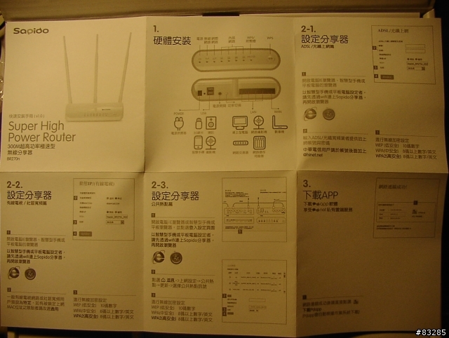 開箱文 傻多 BR270n 超多功能但最重要的上網不能!Sapido 7dBi*3 300Mbps 30dBm 透天厝