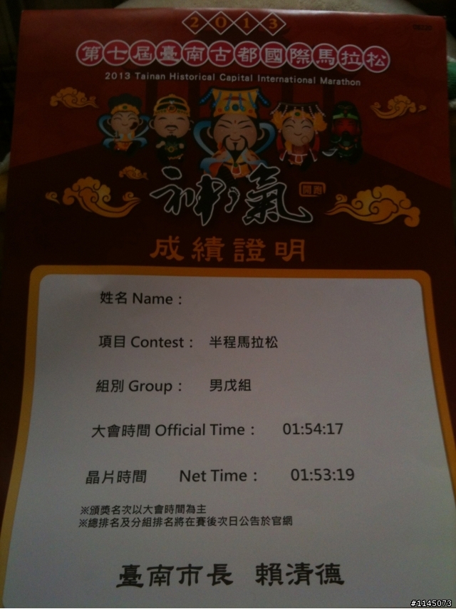 2013台南古都馬拉松神氣(眾神不氣才怪)開跑,生氣結束!