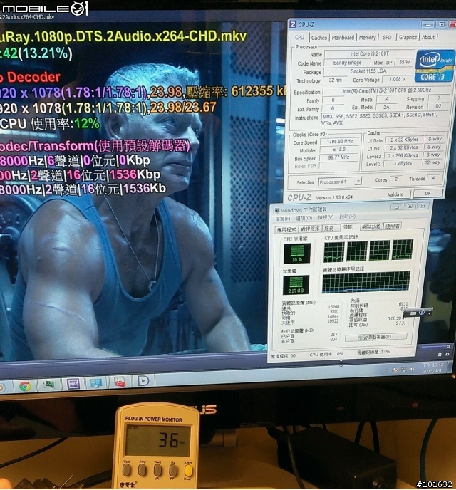 32nm的Sandy i3-2100T與22nm的Ivy待機不專業比較
