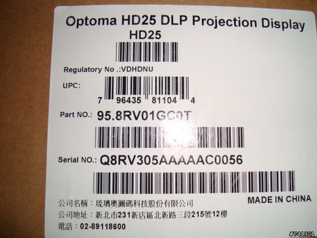 Optoma HD25 1080P 3D 投影機開箱!!!