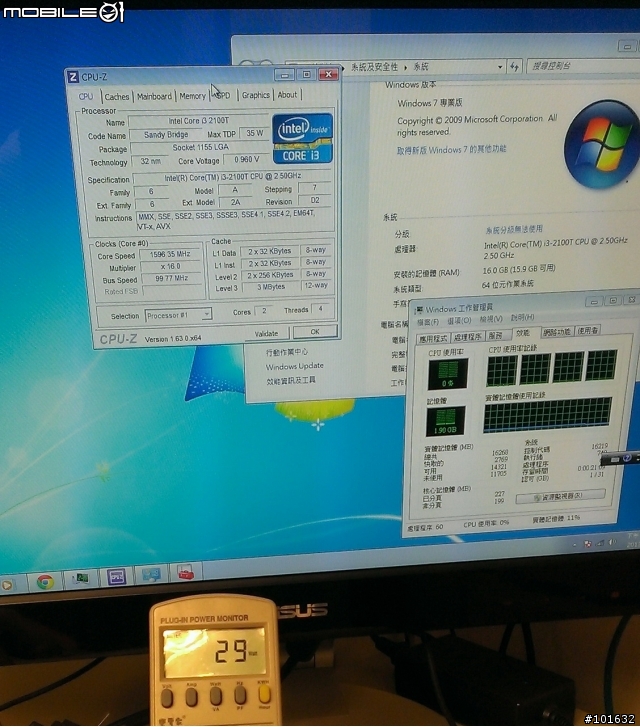 32nm的Sandy i3-2100T與22nm的Ivy待機不專業比較