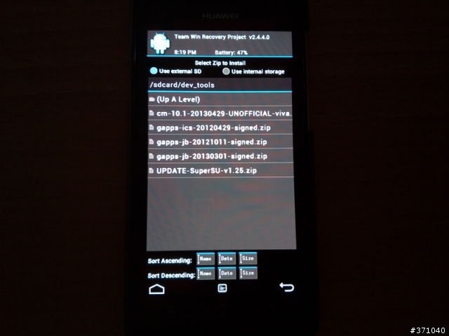 利用第三方recovery,安裝刷機包 和 root,以Huawei P1為例。