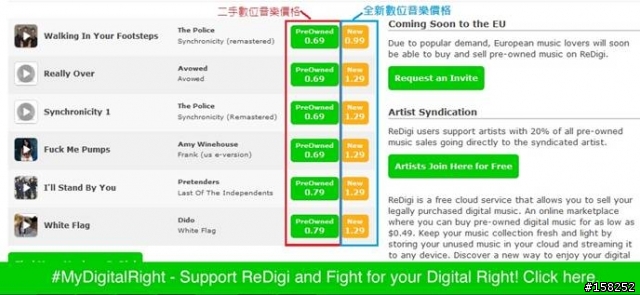 數位音樂也能二手轉賣?將iTunes買的音樂二手價售出目前尚不合法,國外已有redigi.com服務挨告,音樂迷值得關注