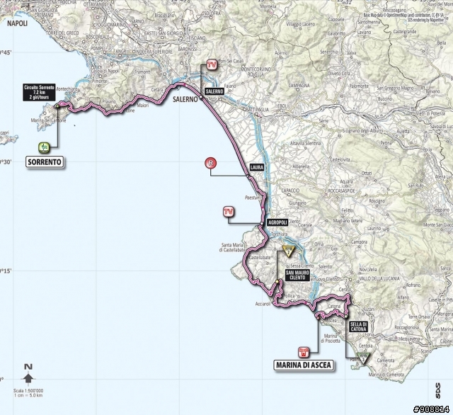 2013 Giro d'Italia(環義大賽) 第三站 Sorrento → Marina di Ascea, 222公里
