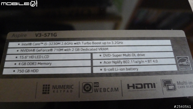 【不專業開箱】acer Aspire V3 571G