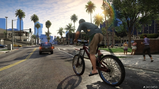 閒聊 - GTA V俠盜獵車手也能騎單車 ( 而且包括公路車 )