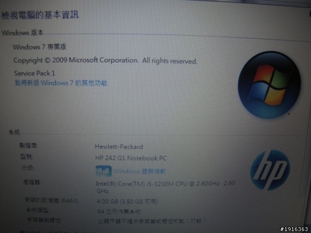 HP 242 G1 WIN7混碟版超不專業開箱文