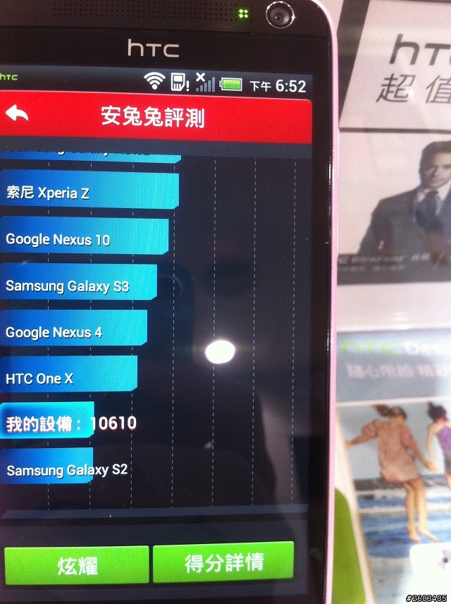 還不錯的Desire 601 文內有4隻Desire跑分
