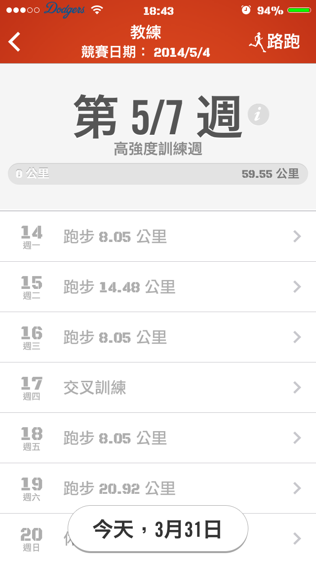用NIKE+安排簡易訓練課程(5/4完賽更新)