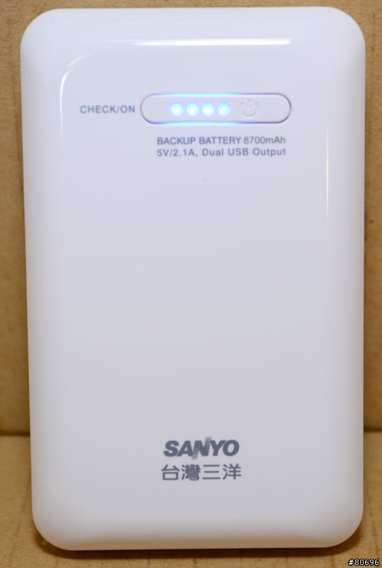 台灣三洋SANYO SYPP-02 8700mAh行動電源簡介及測試-4/15新增拆解圖