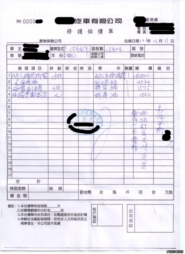Subaru Legacy 2.5GT ABS&循跡燈亮 求助!!!
