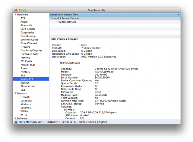 Macbook Air SSD 升級創見 JetDrive 520