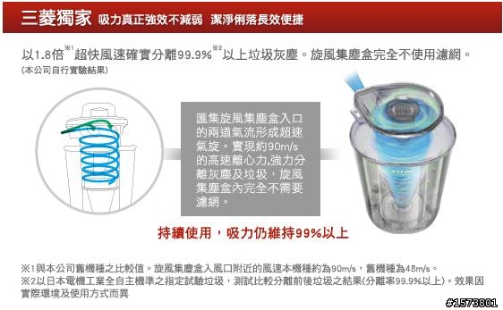 參加三菱電機試用活動分享:三菱電機氣旋式抗敏吸塵器TC-Z149PTW