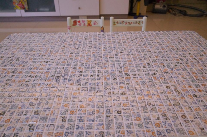 DIY 鄉村風馬賽克桌