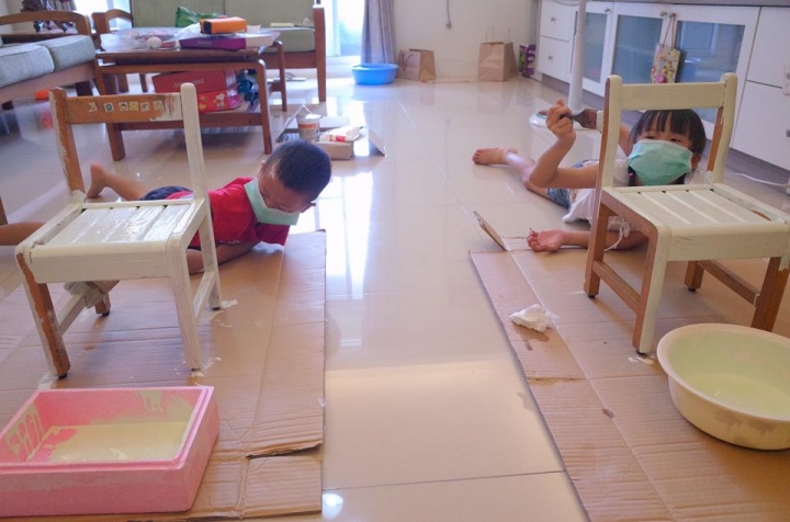 DIY 鄉村風馬賽克桌