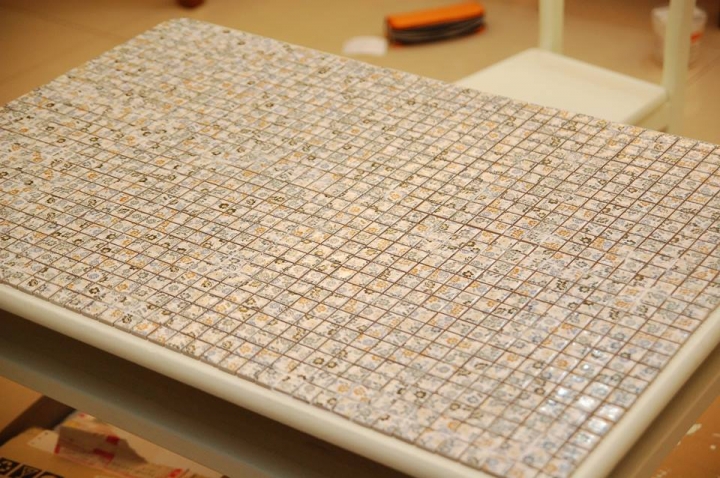 DIY 鄉村風馬賽克桌