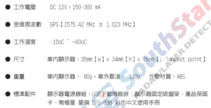 瘋mall購物輕鬆買試用活動分享--南極星 GPS-838 衛星超速警示器